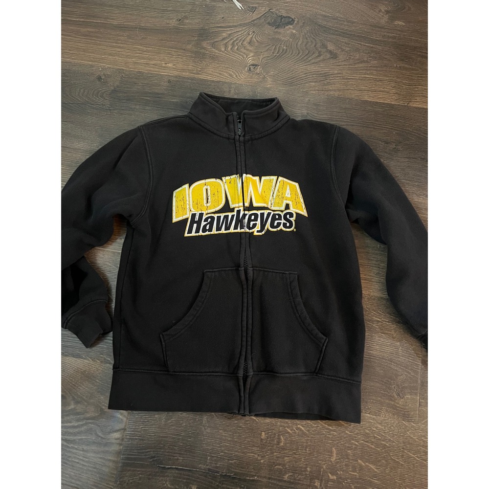 Jansport Iowa Hawkeyes Full Zip Sweatshirt Black Mens Medium NCAA Jacket